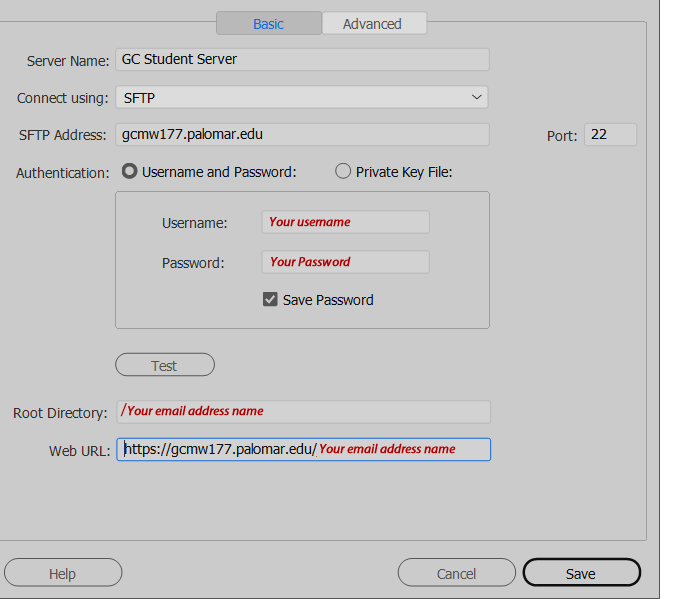 Site Setup for Dreamweaver CC
